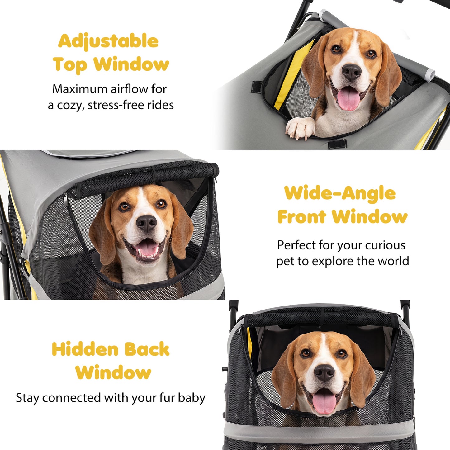 Heavy Duty Dog Stroller for Large Dogs - 220 LBS Capacity