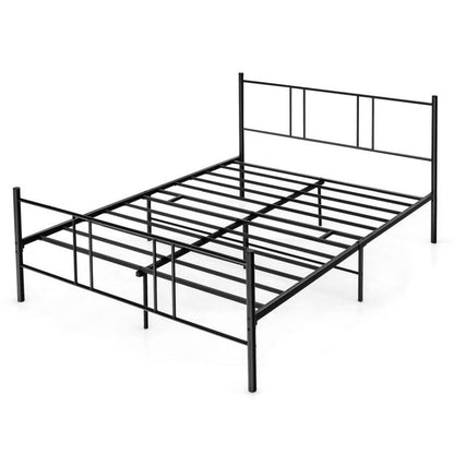 Full/Queen Size Platform Bed Frame with High Headboard-Full Size - Queen Size