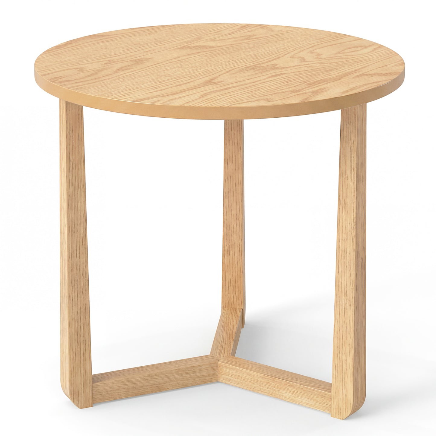 22.5 inch Round Side Table Farmhouse End Table with Sturdy Rubber Wood Legs and Triangular Structure
