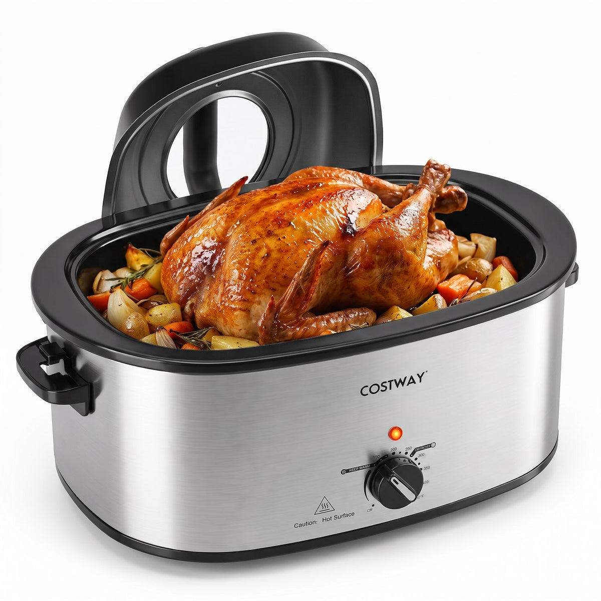 22 QT Electric Roaster Oven with Self-Basting Lid and Removable Pan Rack