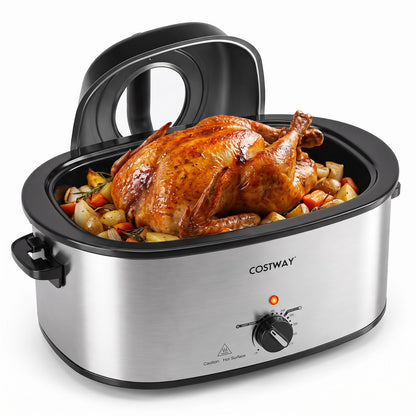 22 QT Electric Roaster Oven with Self-Basting Lid and Removable Pan Rack