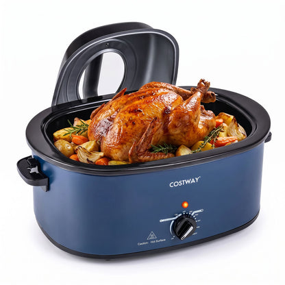 22 QT Electric Roaster Oven with Self-Basting Lid and Removable Pan Rack