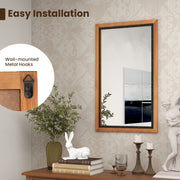 22 x 36 Inch Rectangular Frame Decor Wall Mounted Mirror with Back Board-Natural
