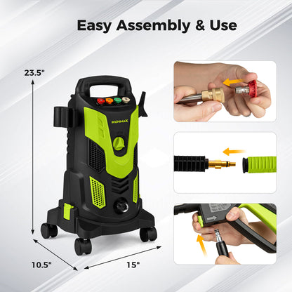 2300 PSI 1.8 GPM Electric High Pressure Power Washer-Green