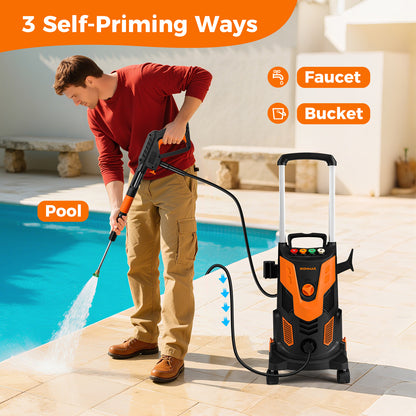 2300 PSI 1.8 GPM Electric High Pressure Power Washer-Orange