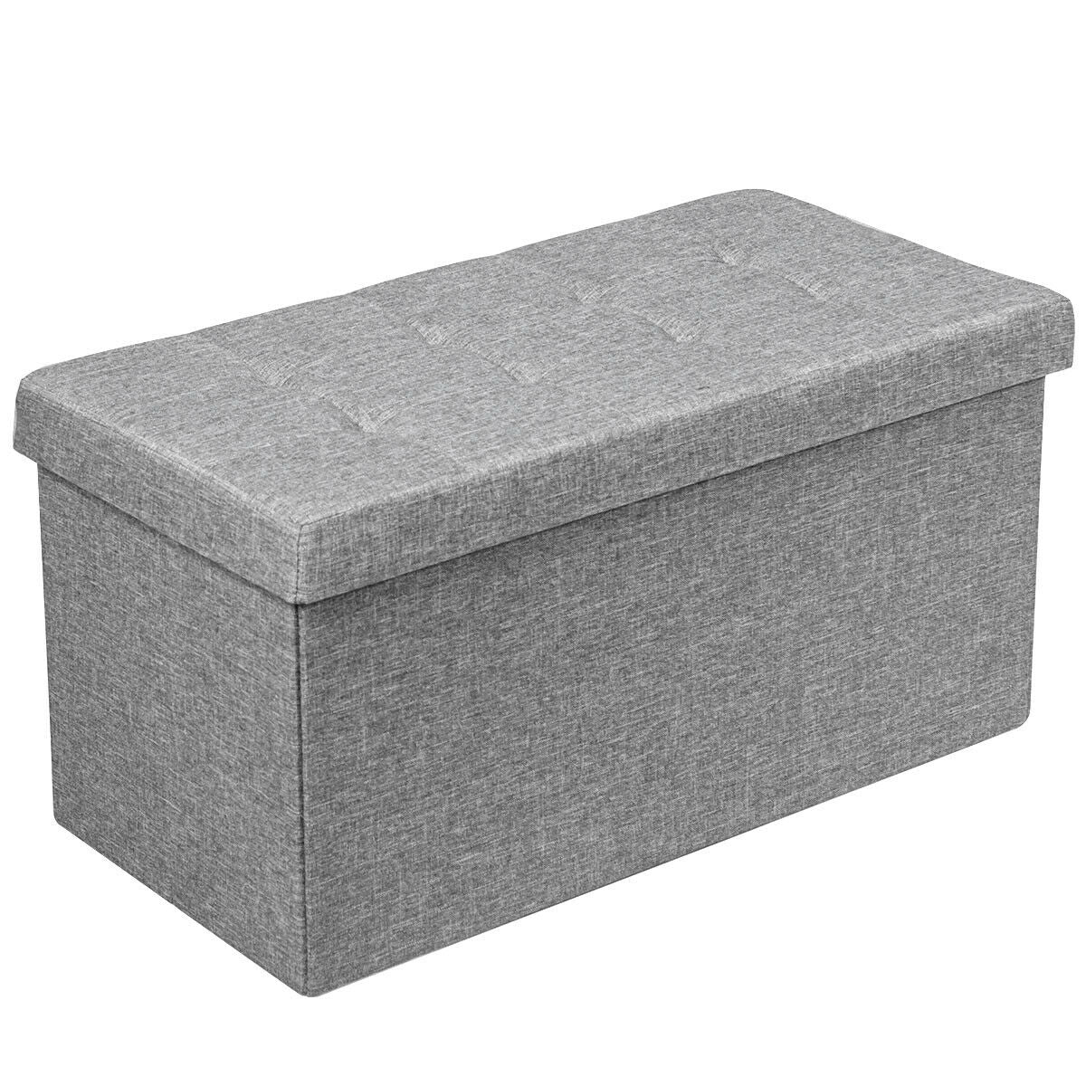 31.5 Inch Fabric Foldable Storage with Removable Storage Bin-Dark Gray - Light Gray