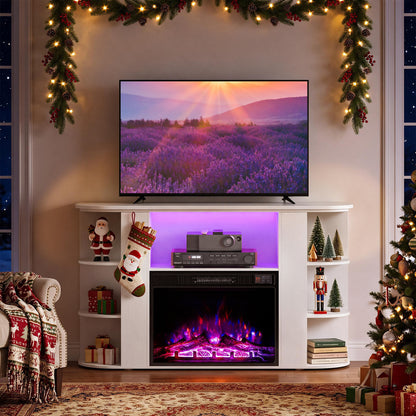23” Electric Fireplace and 50” Fireplace TV Stand with RGB Lights for Living Room