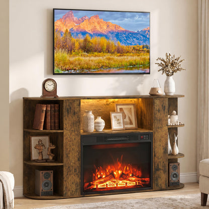 23” Electric Fireplace and 50” Fireplace TV Stand with RGB Lights for Living Room