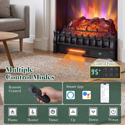 23" WiFi Electric Fireplace Insert with App & Remote Control