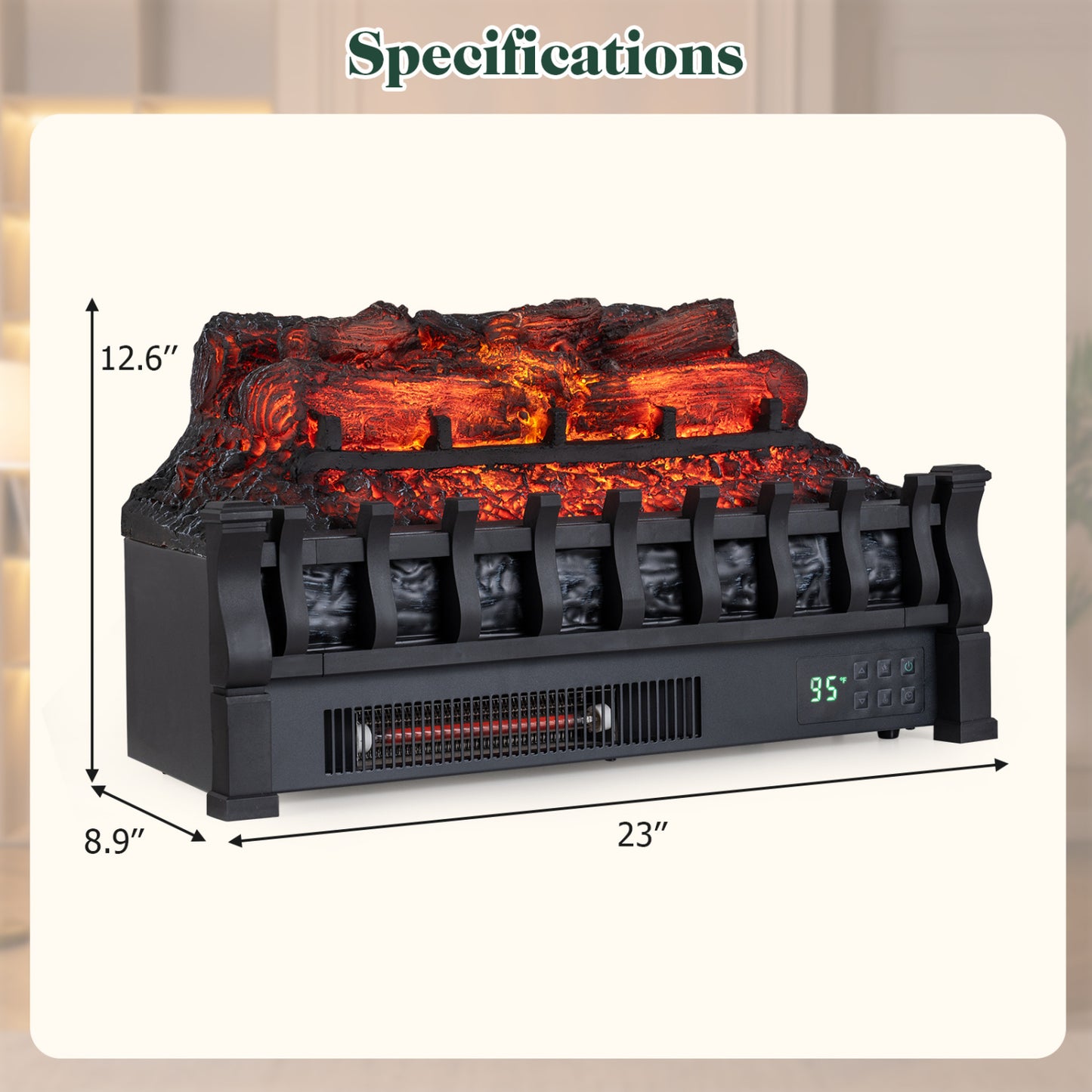 23" WiFi Electric Fireplace Insert with Remote Control