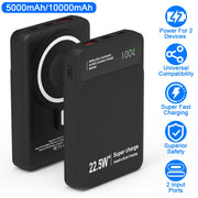 5000mAh Magsafe 3 In 1 Portable Charger PD22.5W Magnetic Fast Charger Fast Charging Power Bank Fit For IOS Phone 15/14 Samsung Galaxy S24 And More