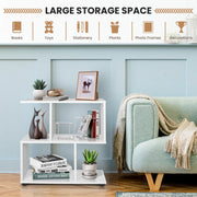 24 Inch 3-Tier Geometric Bookshelf with Thick Foot Pads-White