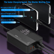 65W Fast Wall Charger 4 Port USB Charging Station PD3.0 QC3.0 Adapter