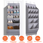 16 Pockets Over The Door Shoe Organizer