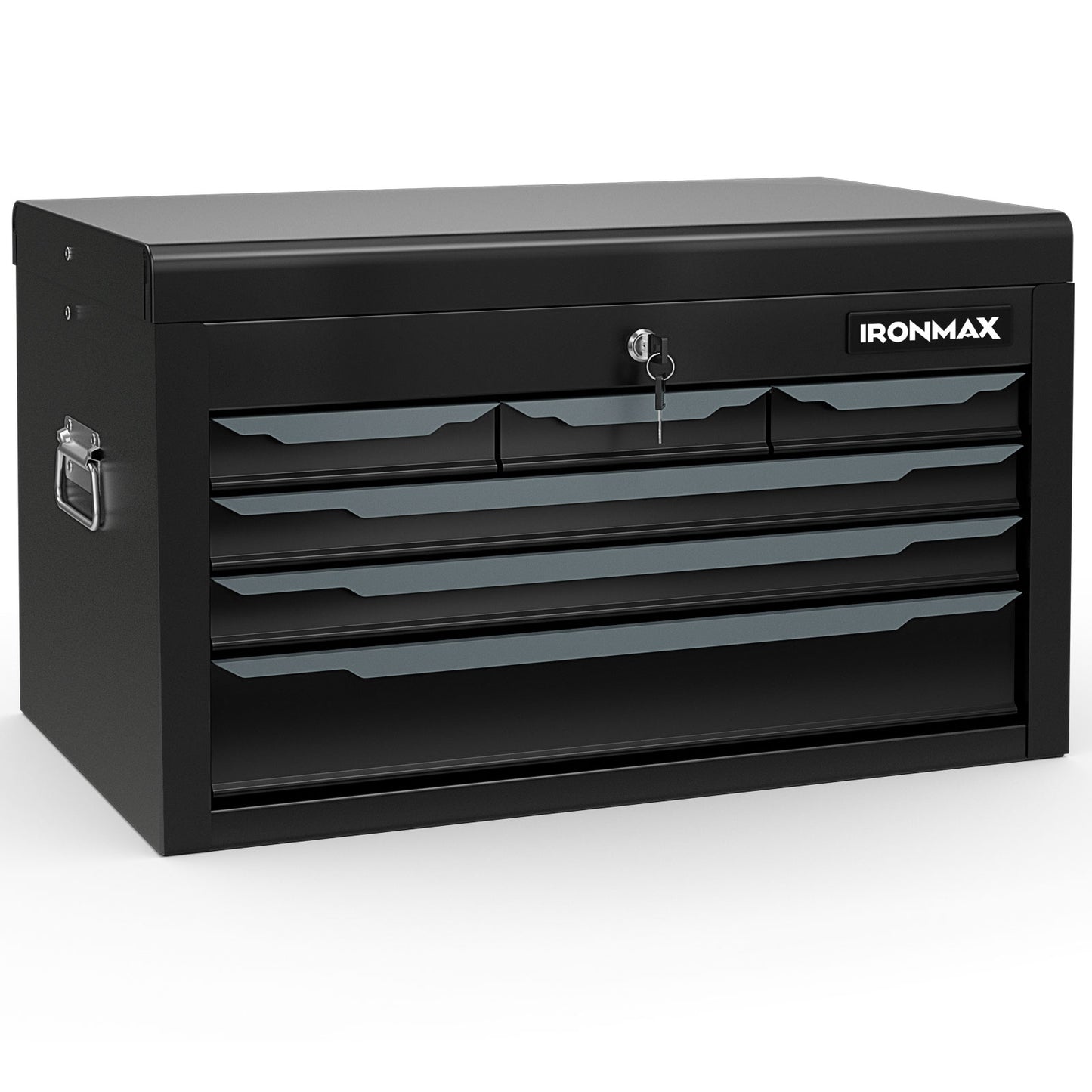 24 Inch Tool Chest Case with 6 Drawers and Top Storage for Garage Repair Shop & Warehouse-Red - Black