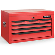 24 Inch Tool Chest Case with 6 Drawers and Top Storage for Garage Repair Shop & Warehouse-Red