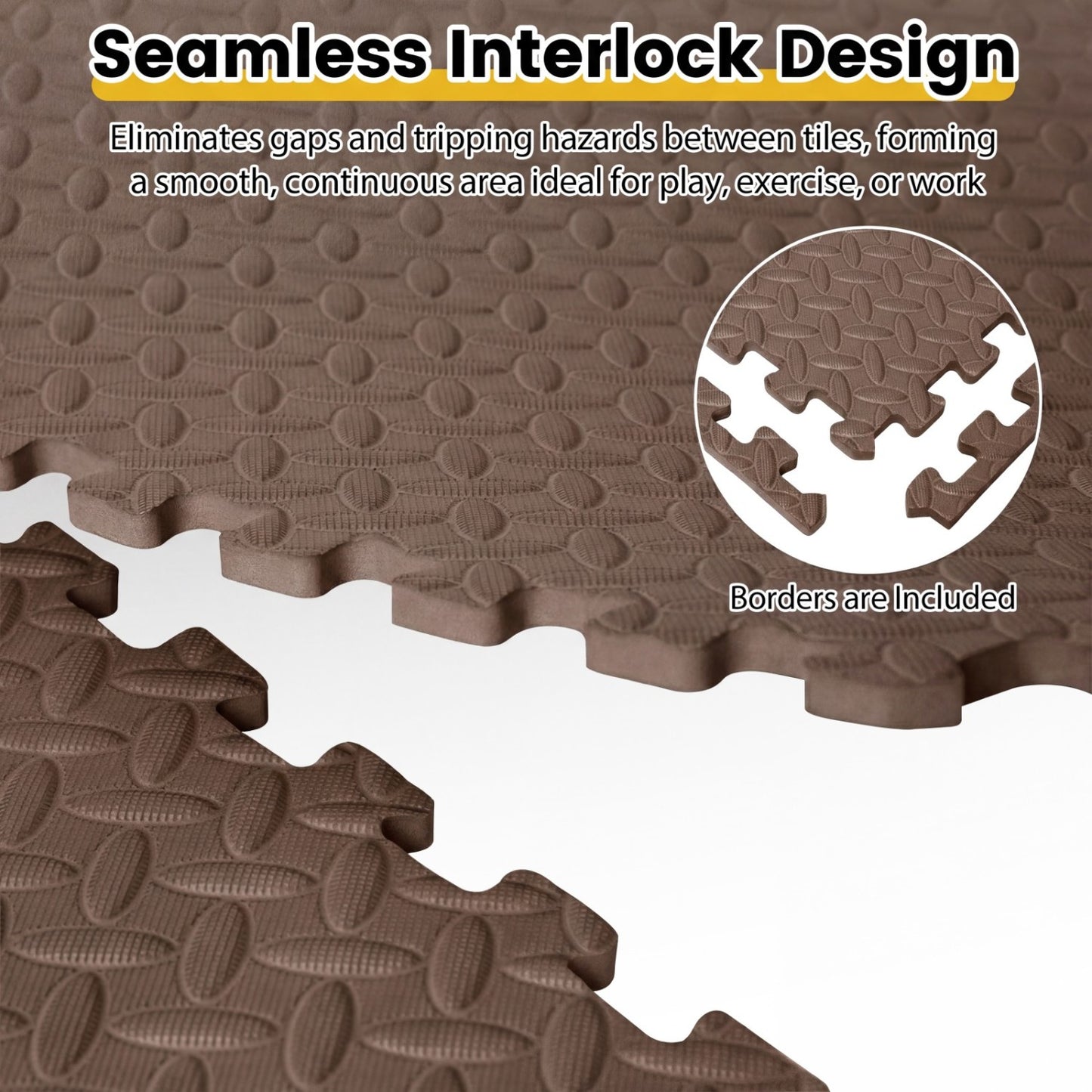 Puzzle Exercise Floor Mats 1/2 Inch Thick - 24 Tiles