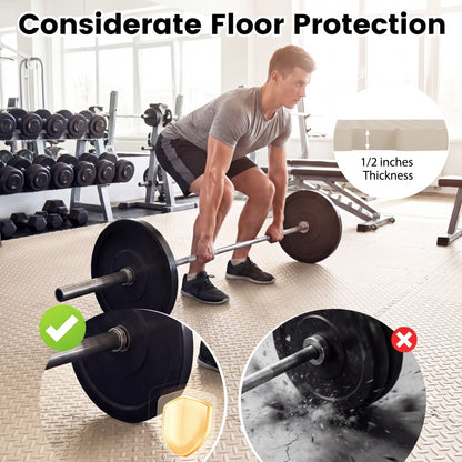 Puzzle Exercise Floor Mats 1/2 Inch Thick - 24 Tiles