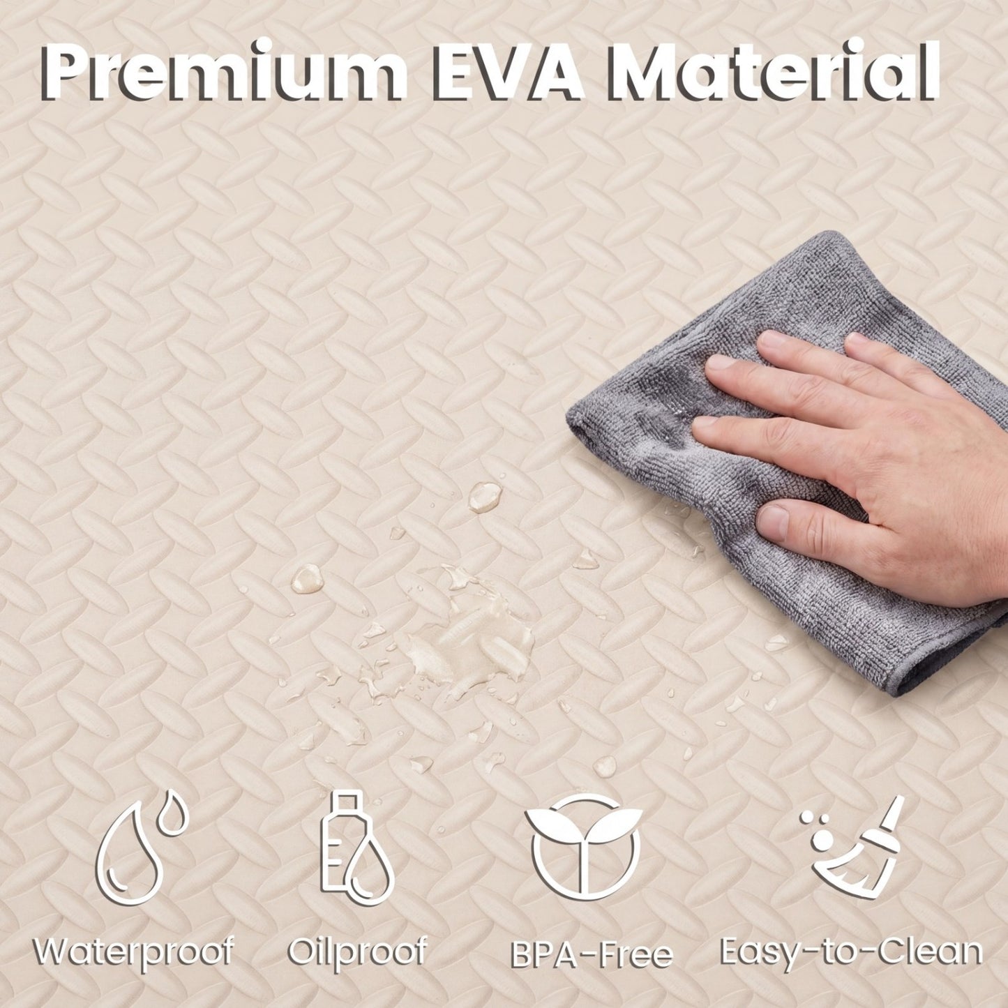 Puzzle Exercise Floor Mats 1/2 Inch Thick - 24 Tiles