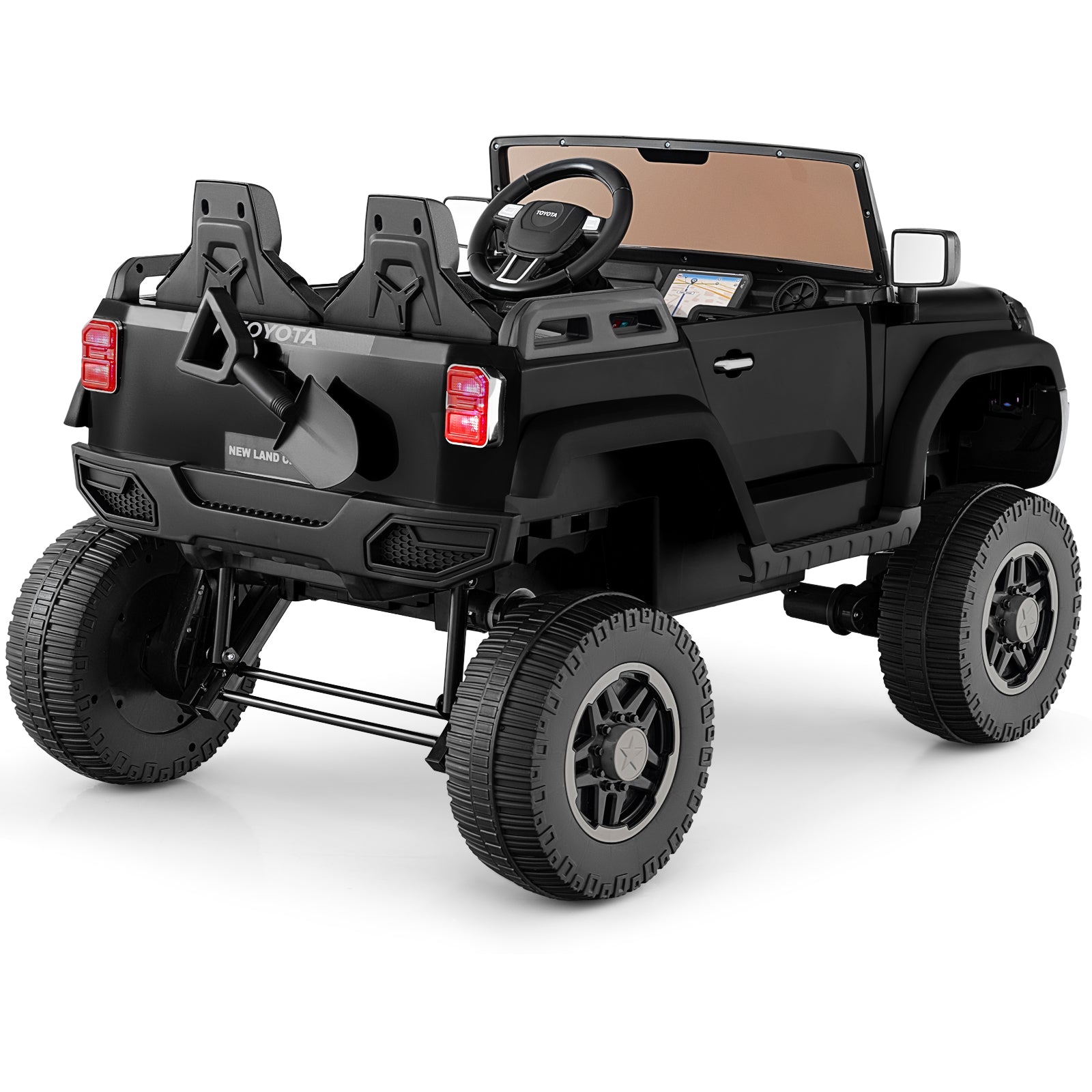 24V 2 Seater Ride on Car 4WD/2WD Switchable for Kids with Remote for Ages 3+-Black
