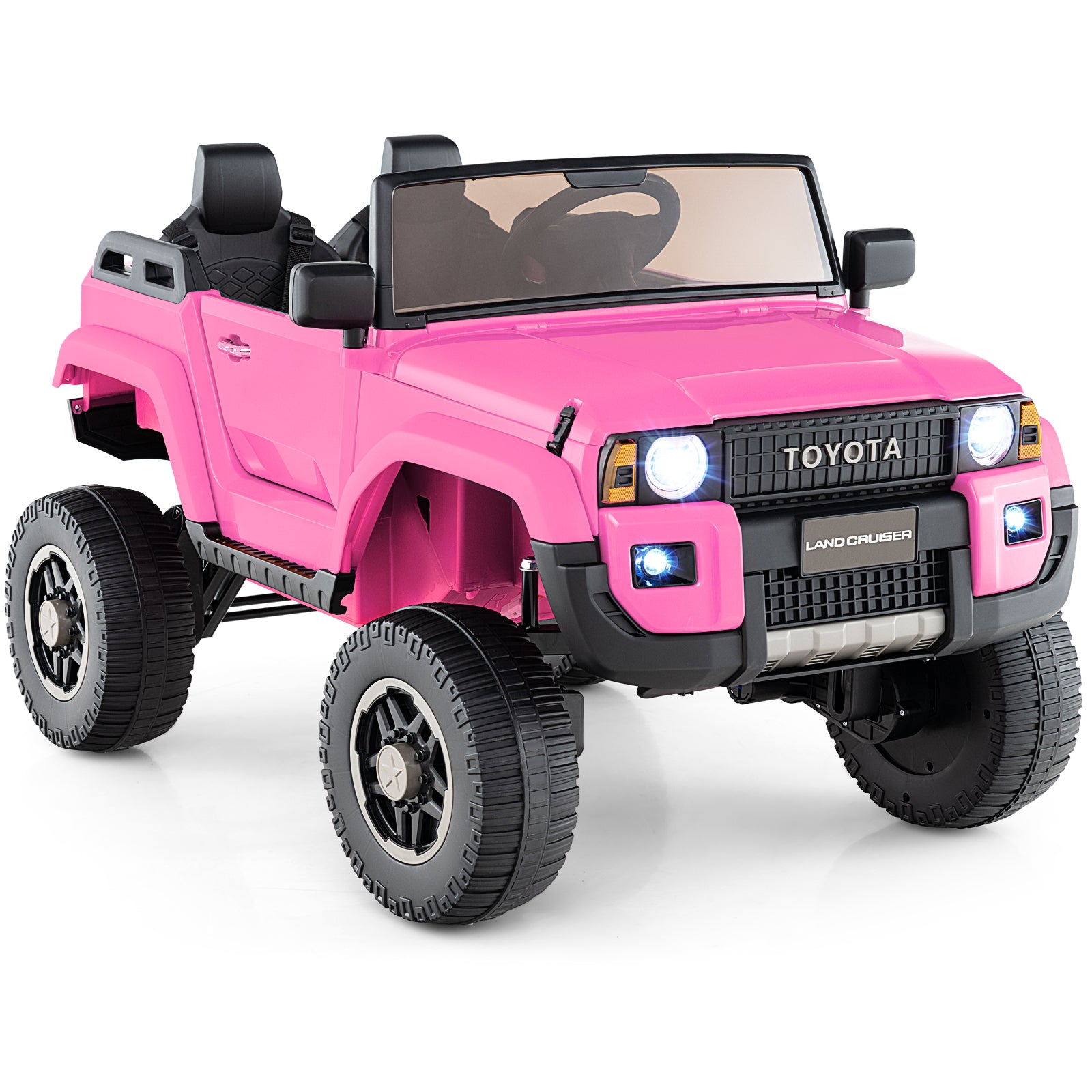 24V 2 Seater Ride on Car 4WD/2WD Switchable for Kids with Remote for Ages 3+-Pink