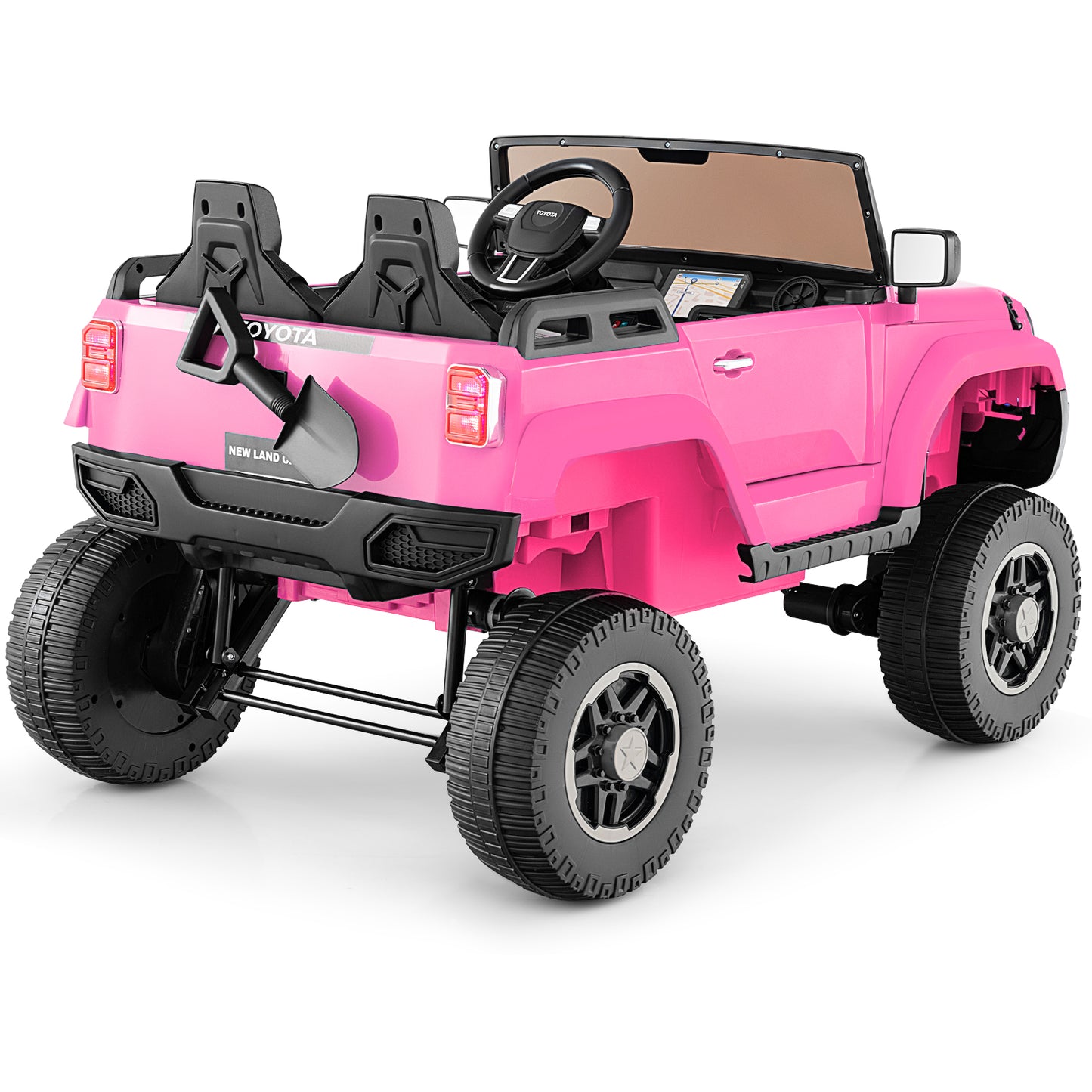 24V 2 Seater Ride on Car 4WD/2WD Switchable for Kids with Remote for Ages 3+-Pink