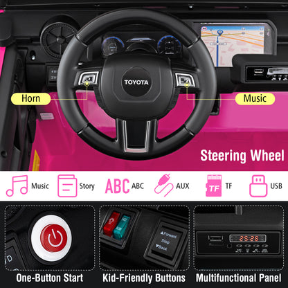 24V 2 Seater Ride on Car 4WD/2WD Switchable for Kids with Remote for Ages 3+-Pink