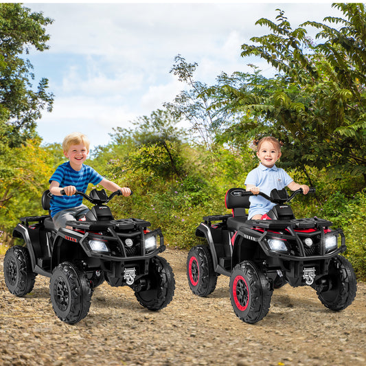 24V Kids ATV 2-Seater with 4 Motors with LED Lights and Music-Red