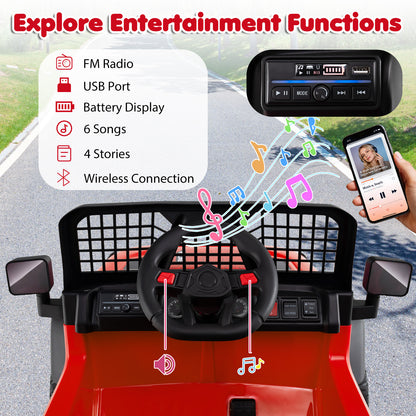 24V Ride On Car for Kids with Parent Remote Control and Music-Red