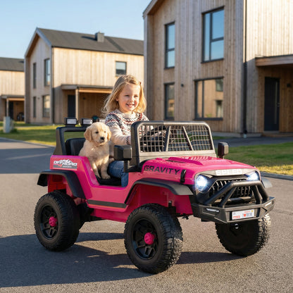 24V Ride On Car for Kids with Parent Remote Control and Music-Pink