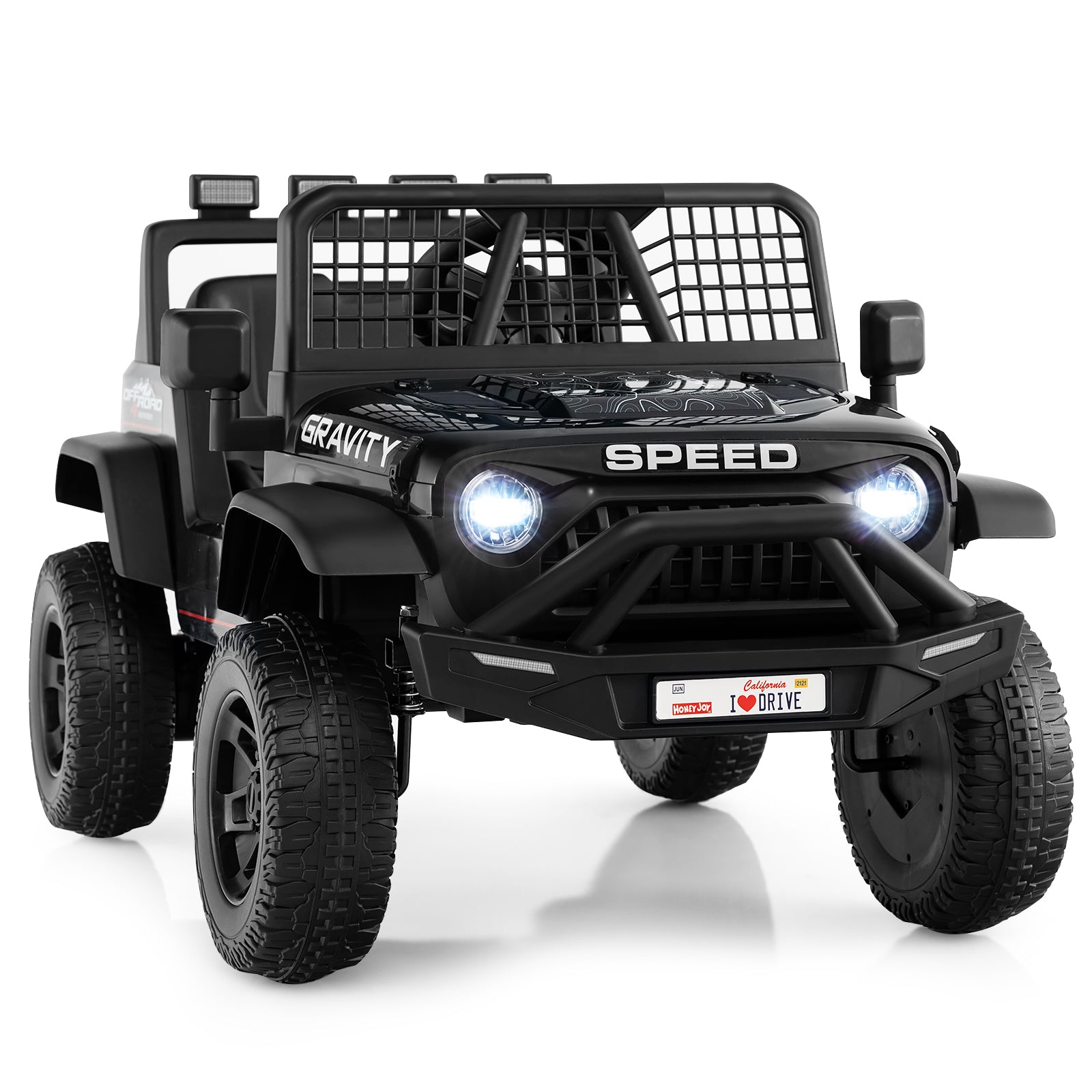24V Ride On Car for Kids with Parent Remote Control and Music-Black