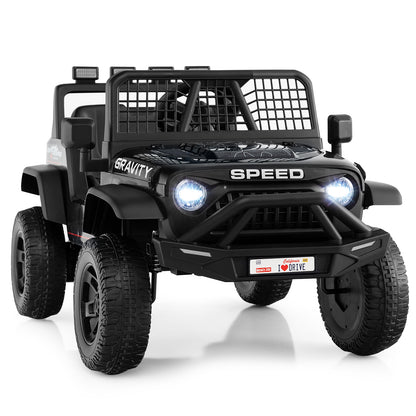 24V Ride On Car for Kids with Parent Remote Control and Music-Black