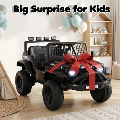 24V Ride On Car for Kids with Parent Remote Control and Music-Black