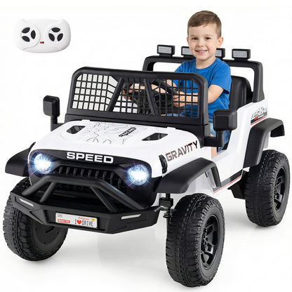 24V Ride On Car for Kids with Parent Remote Control and Music-White