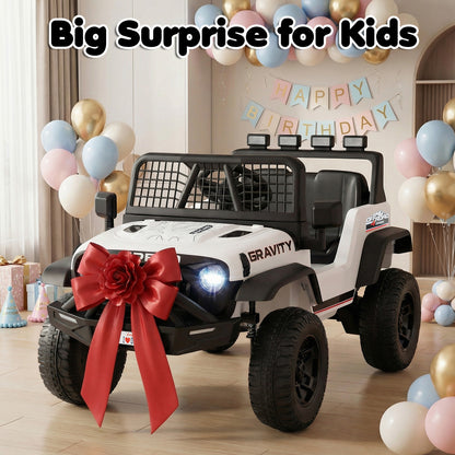 24V Ride On Car for Kids with Parent Remote Control and Music-White