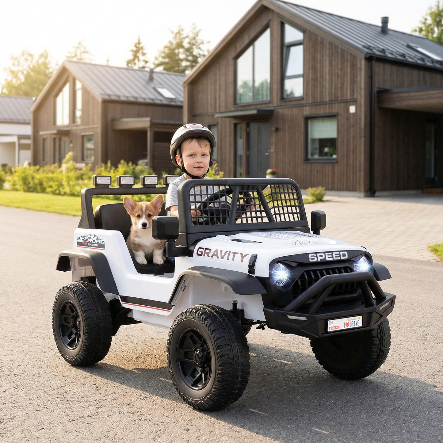 24V Ride On Car for Kids with Parent Remote Control and Music-White