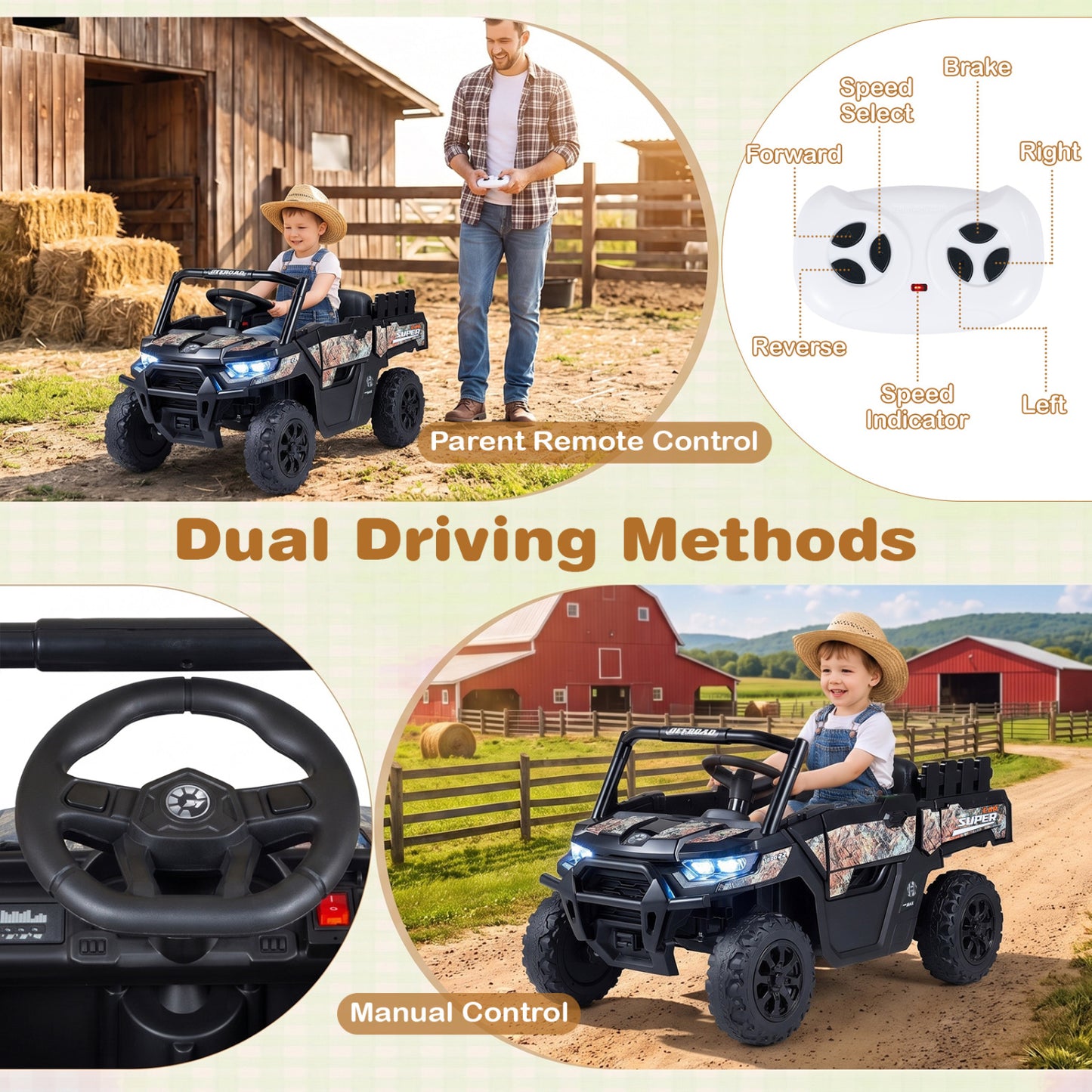 24V Ride On Dump Truck with Remote Control and Music
