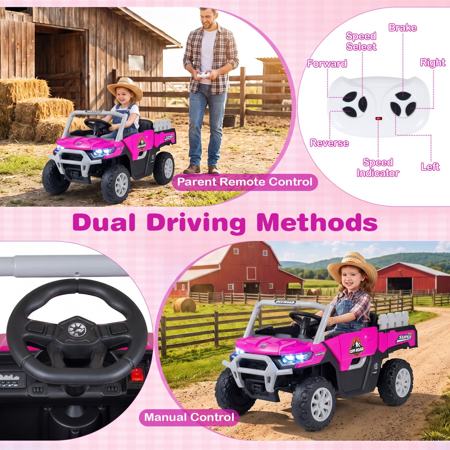 24V Ride On Dump Truck with Remote Control and Music