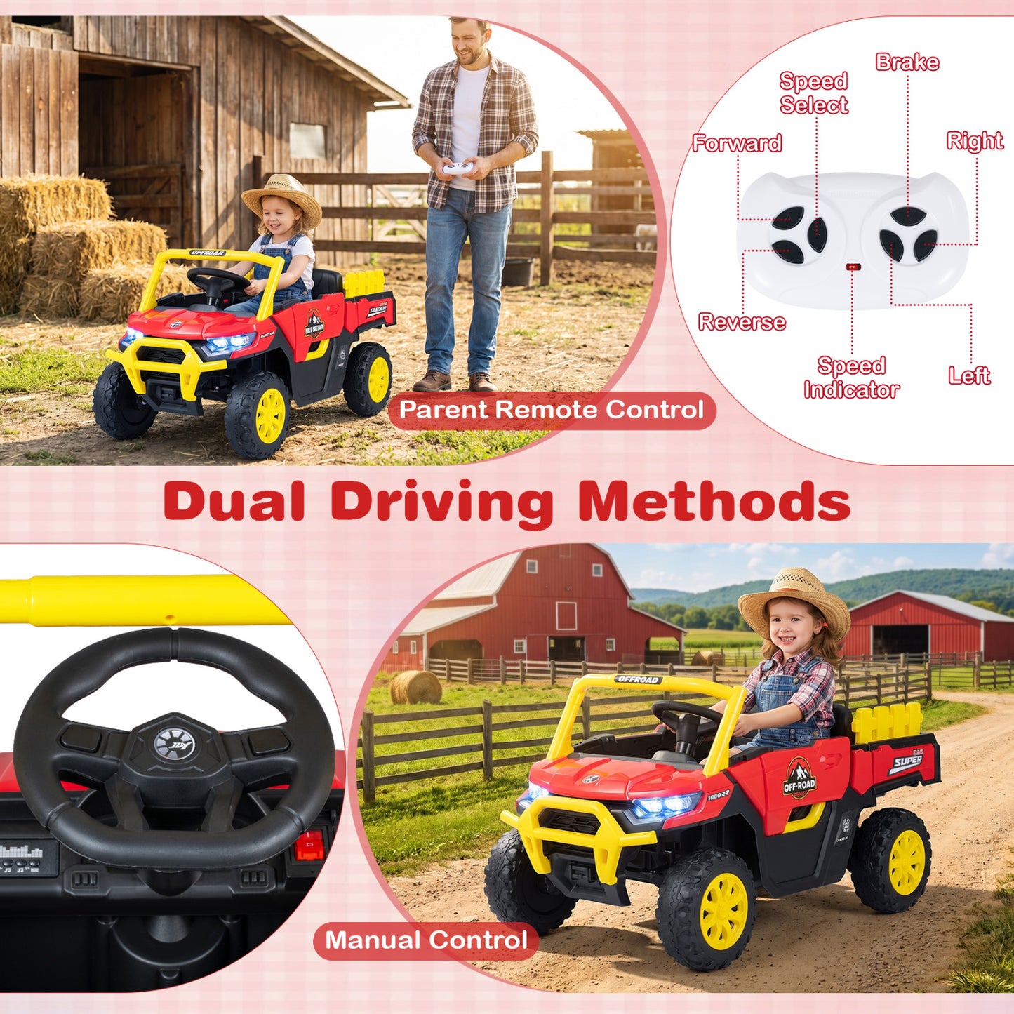 24V Ride On Dump Truck with Remote Control and Music