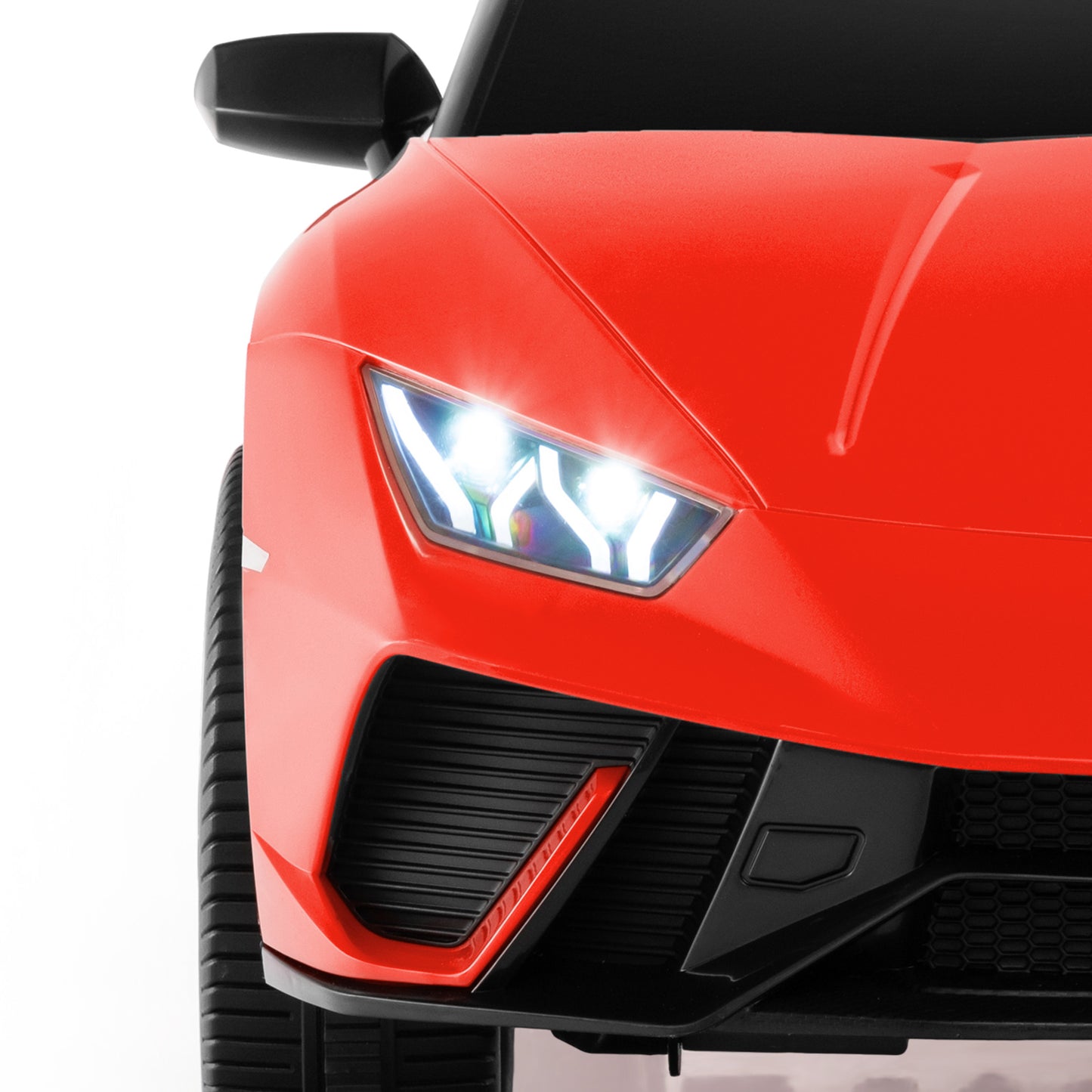 24V Ride-on Car for Kids 4WD 2-Seater Licensed Lamborghini Electric Vehicles with Music-Red