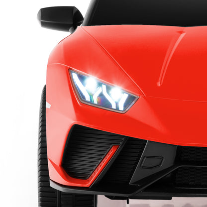 24V Ride-on Car for Kids 4WD 2-Seater Licensed Lamborghini Electric Vehicles with Music-Red