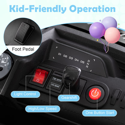 24V Ride on Toy for Kids 2 Seater Ride on Truck Car with Horn Music Story-Black