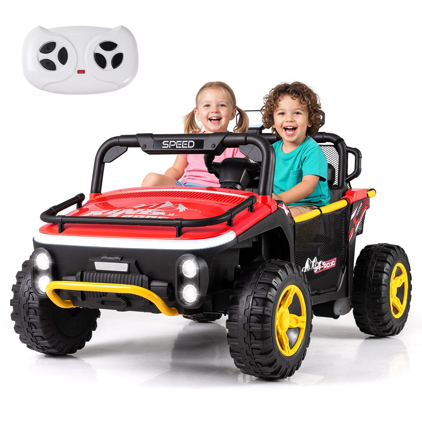 24V Ride on Toy for Kids 2 Seater Ride on Truck Car with Horn Music Story-Red