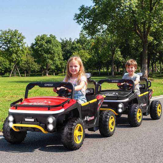 24V Ride on Toy for Kids 2 Seater Ride on Truck Car with Horn Music Story-Red