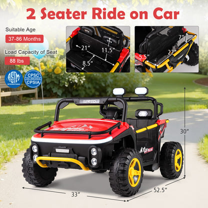 24V Ride on Toy for Kids 2 Seater Ride on Truck Car with Horn Music Story-Red