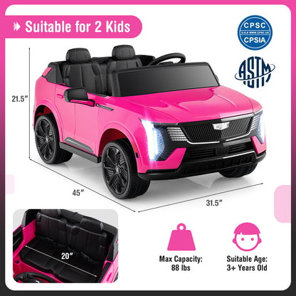 24V Ride on Truck 2-Seater Licensed Cadillac with Remote Control-Pink