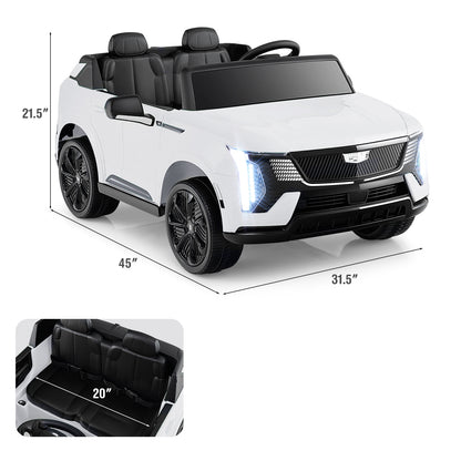 24V Ride on Truck 2-Seater Licensed Cadillac with Remote Control-White