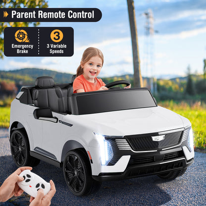 24V Ride on Truck 2-Seater Licensed Cadillac with Remote Control-White