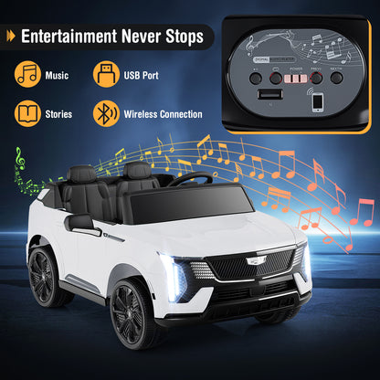 24V Ride on Truck 2-Seater Licensed Cadillac with Remote Control-White