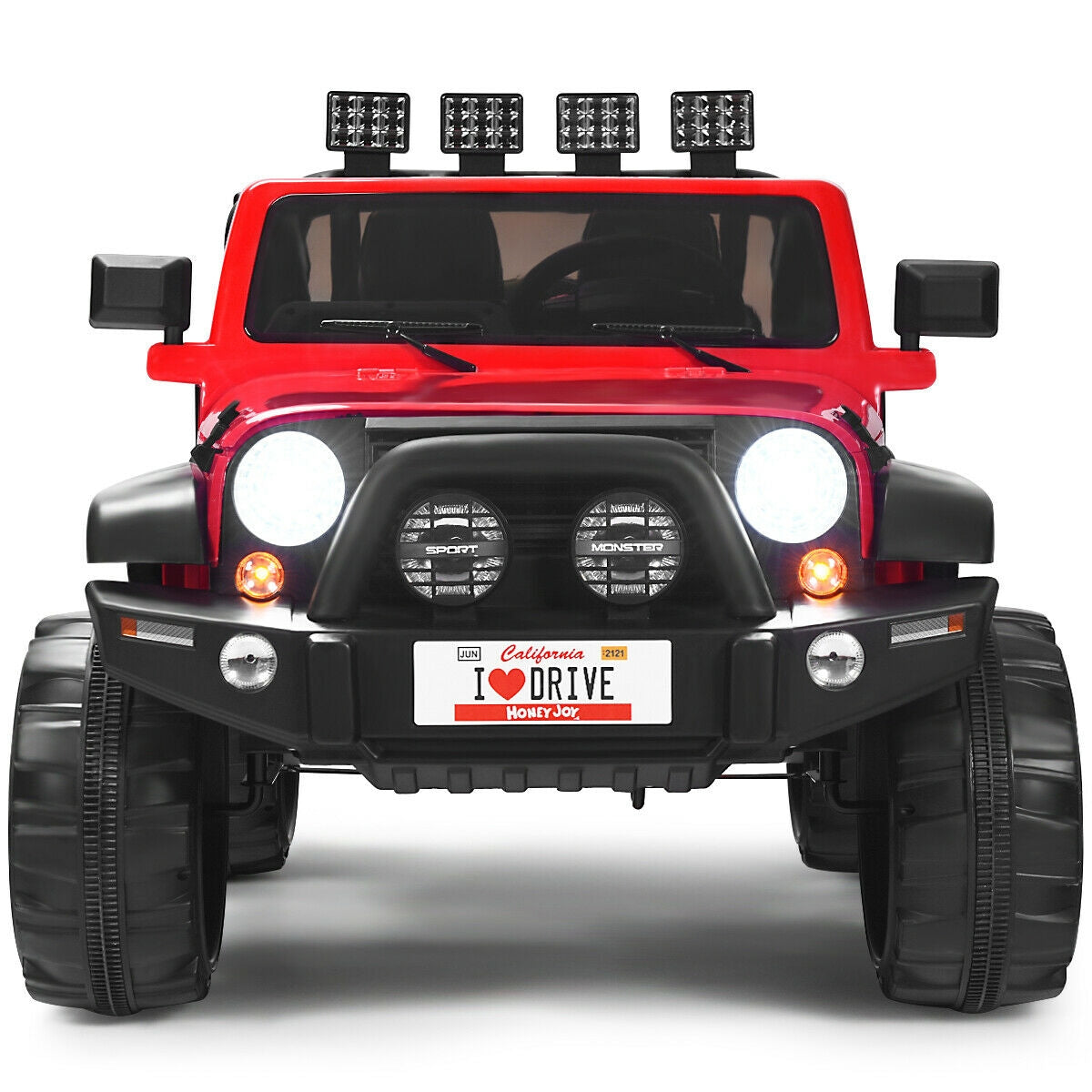 12V 2-Seater Ride on Car Truck with Remote Control and Storage Room-Red - Red